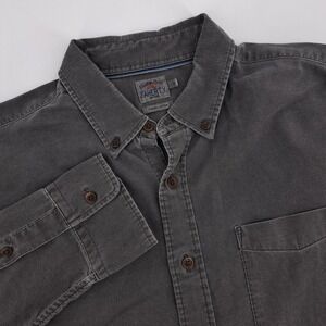 Faherty Brand Men's Gray Organic Cotton Long Sleeve Button Down Shirt Size L
